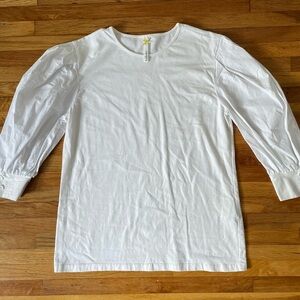 Kidichic Girls White Puff Sleeves Blouse Top Size 20